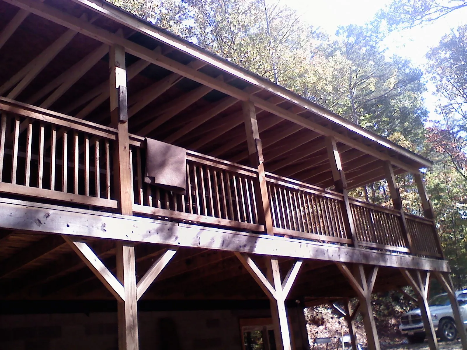 Timber framing under a new elevated porch and deck — Roof Leak Repair in Revloc by Roofing Brothers